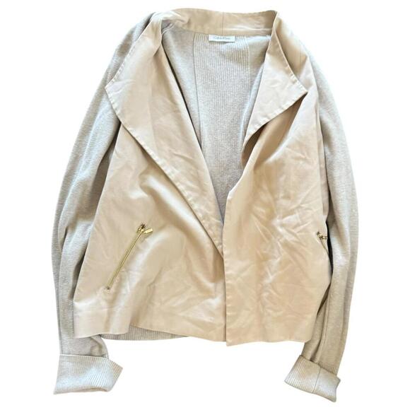 Calvin Klein Beige Mixed Media Jacket – Size Unknown - fits as a medium - Picture 1 of 8